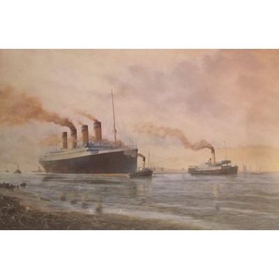 Art Print Ed Walker RMS Titanic Leaving Belfast for Sea Trials